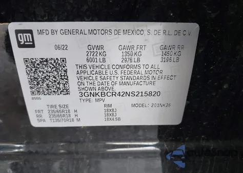 2022 Chevrolet Blazer Fwd 2Lt from USA, damaged, VIN 3GNKBCR42NS215820